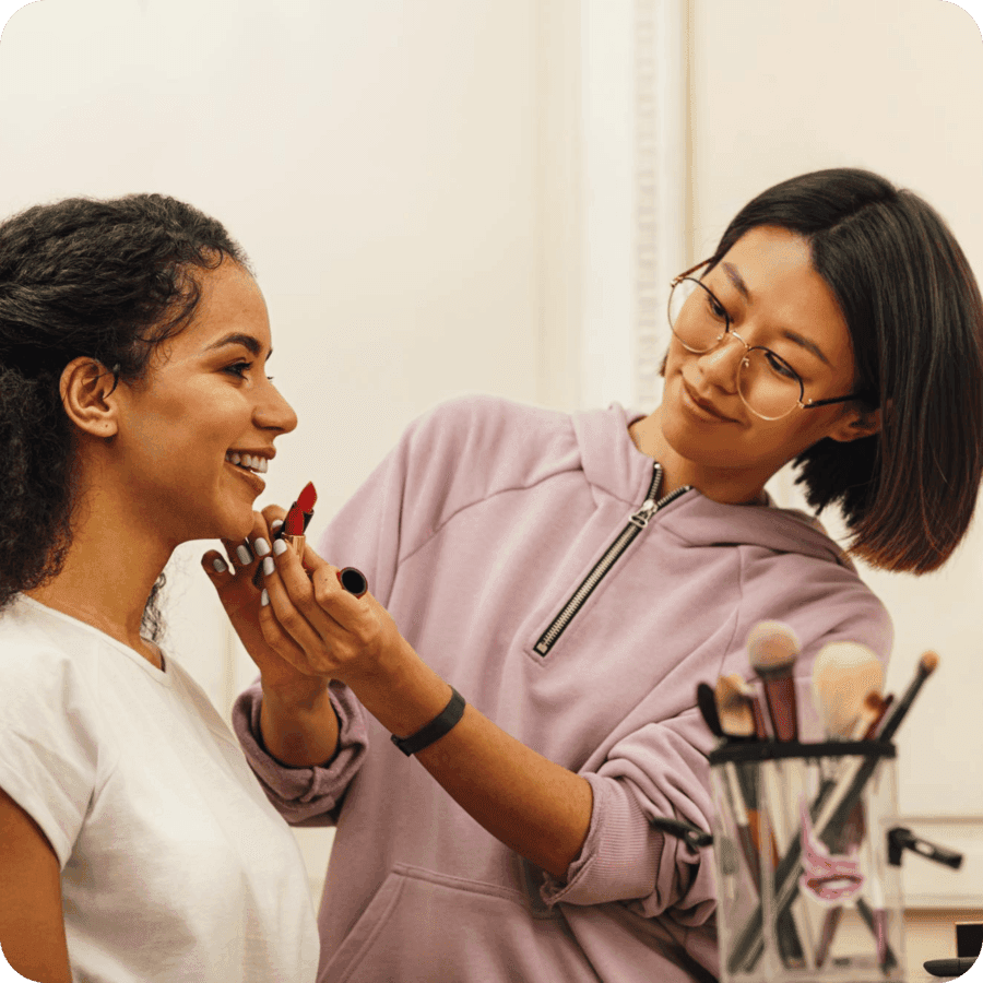 Makeup artist at work